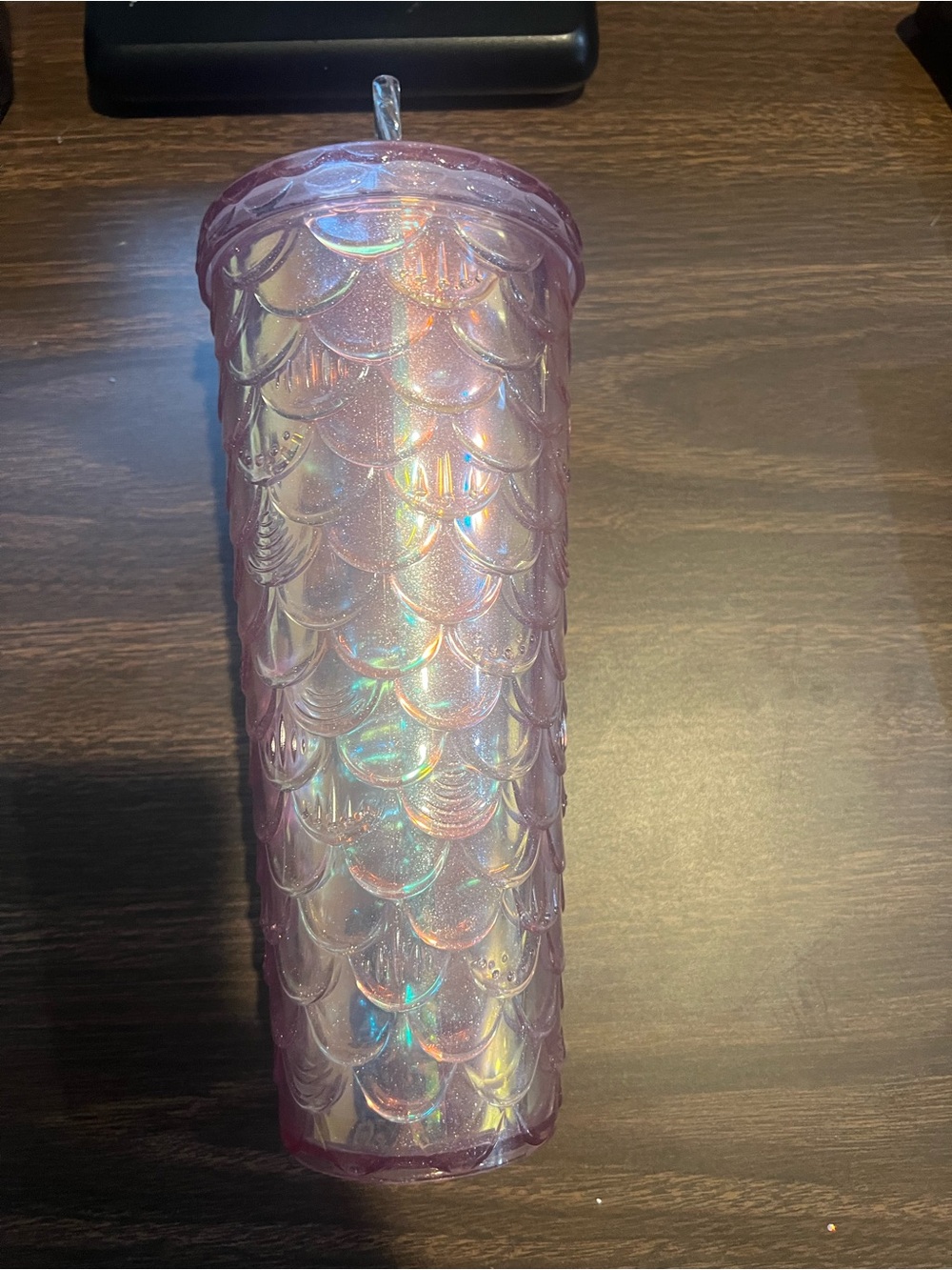 Iridescent Pink Mermaid Scale Tumbler - Home Accents